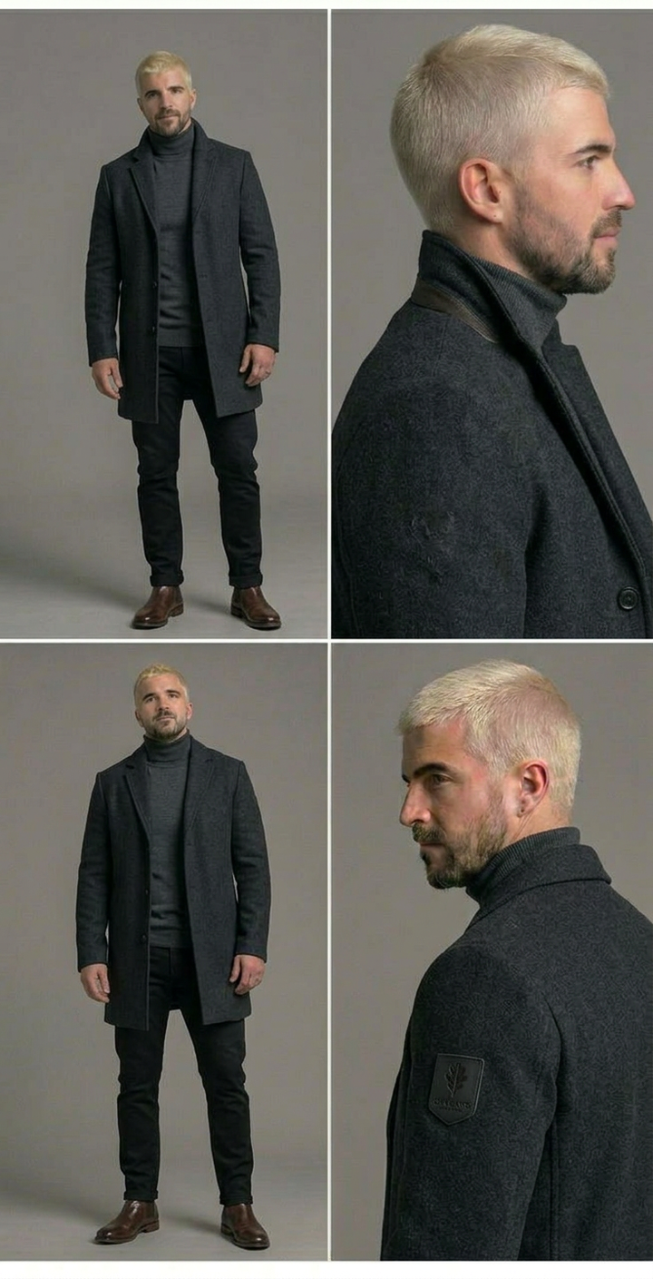Adriano | Men's Tailored Wool Blend Overcoat Mid Length Winter