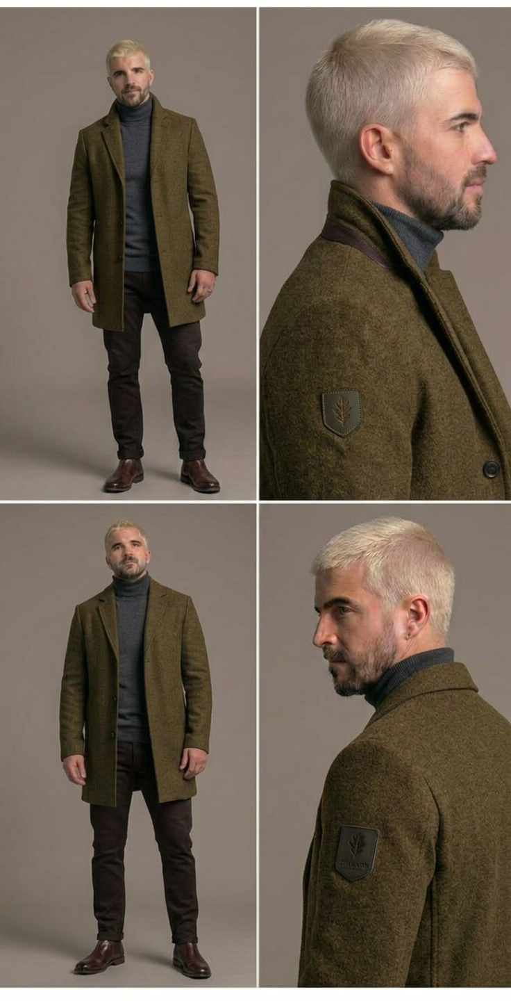 Adriano | Men's Tailored Wool Blend Overcoat Mid Length Winter