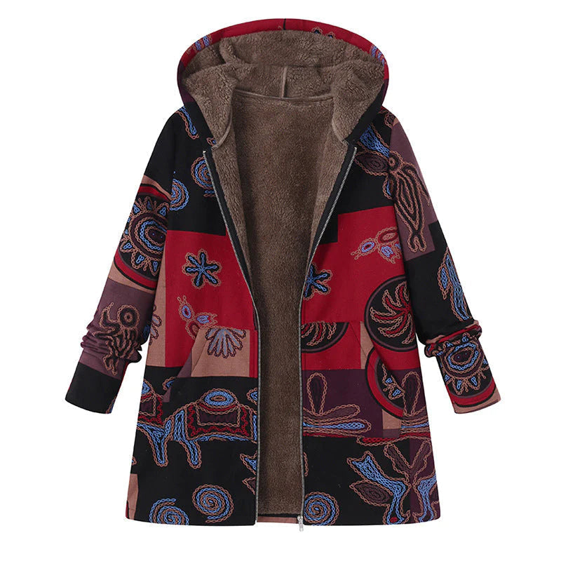 Eloria | Women's Winter Floral Hooded Coat