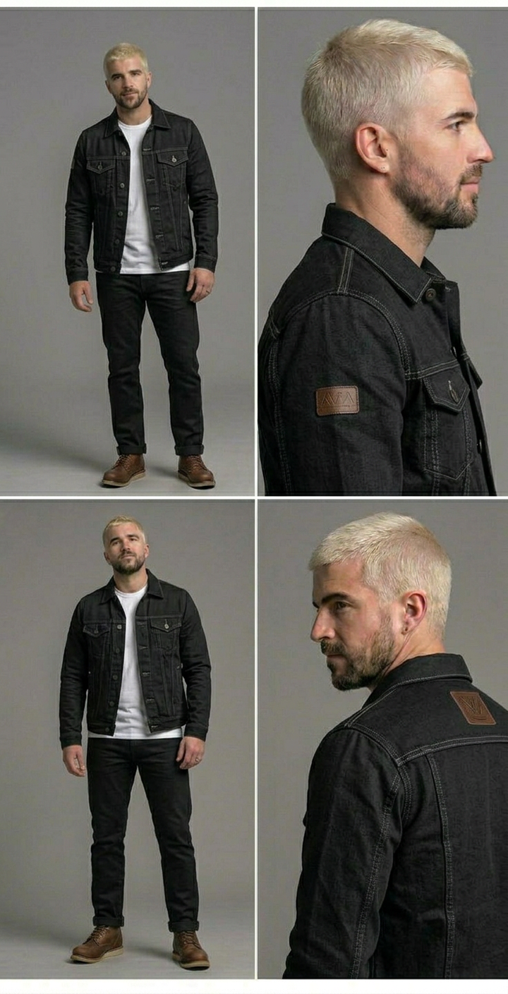 Luca | Men's Slim Fit Button-Front Denim Trucker Jacket Casual