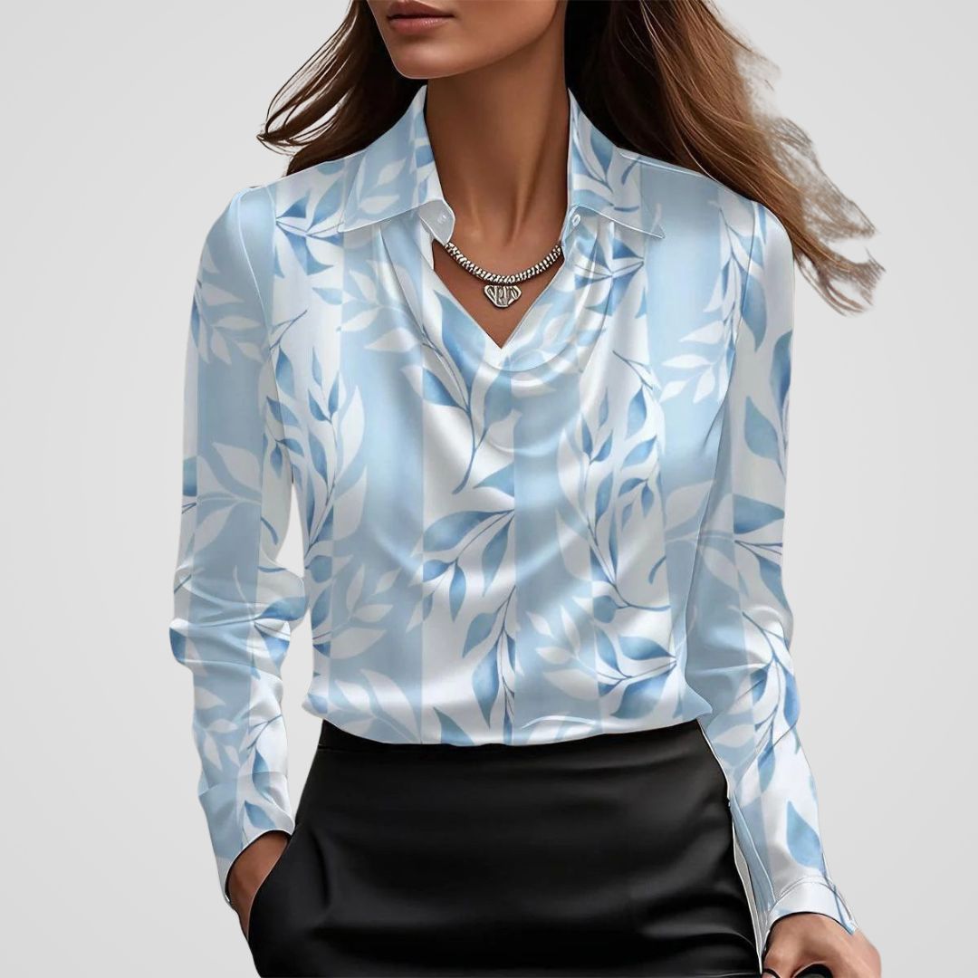 Arlina | Women's Satin Drape Neck Blouse