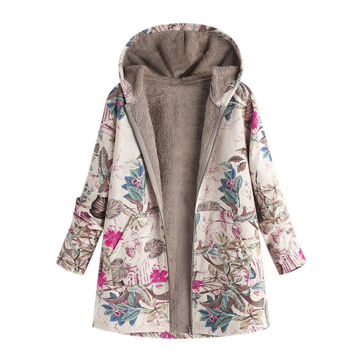 Eloria | Women's Winter Floral Hooded Coat
