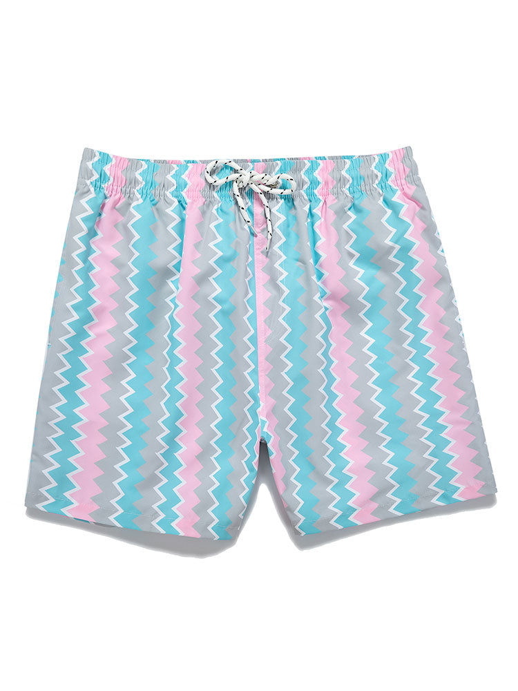 Swim Shorts with Zigzag Pattern