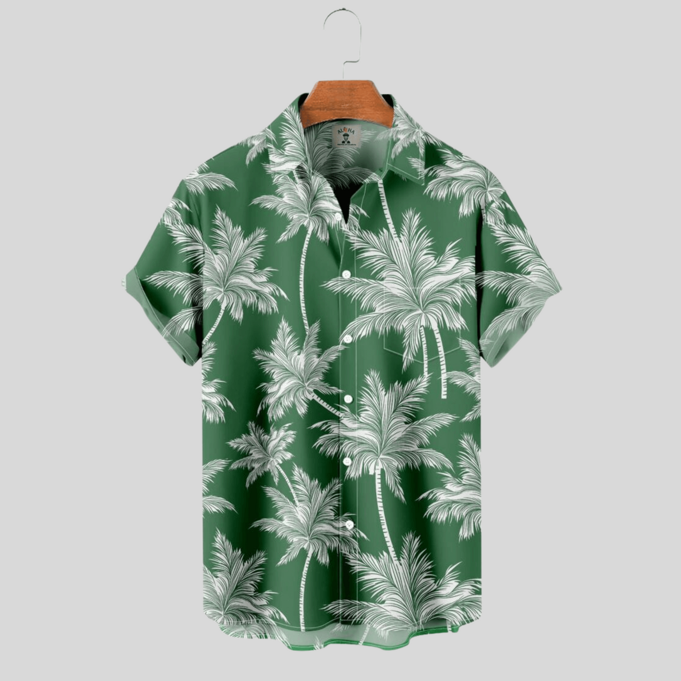 Shirt with Palm Print and Buttons