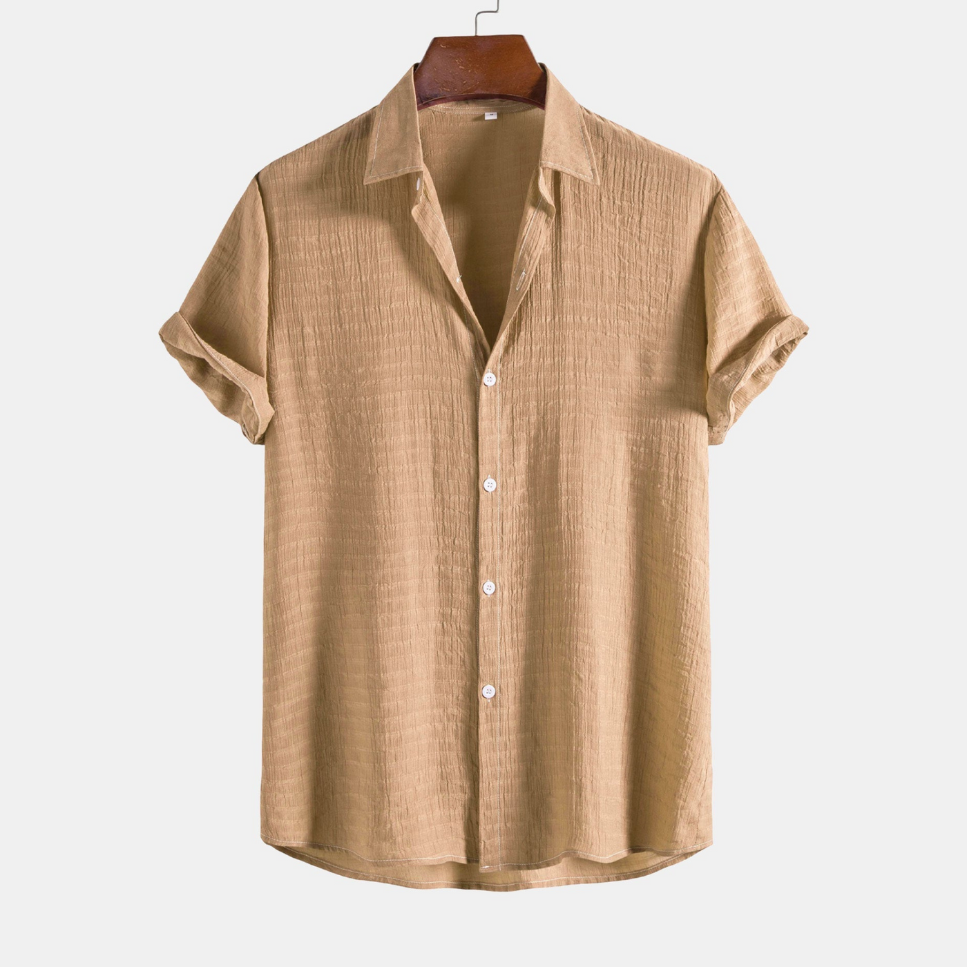 Short-Sleeve Shirt Made of Textured Fabric