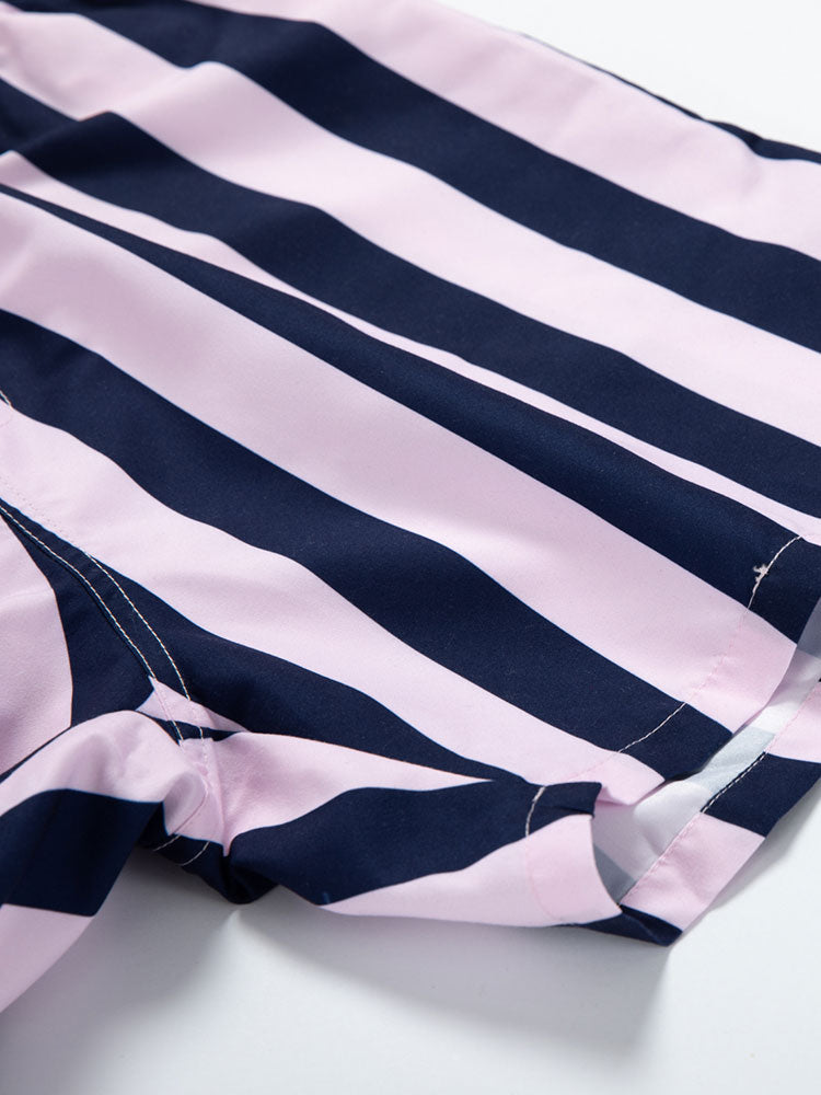 Men's Striped Print Swim Shorts