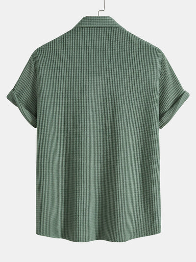 Shirt with Waffle Pattern and Buttons