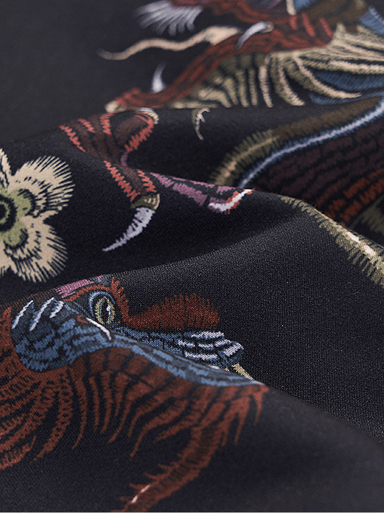Dragon Flower Shirt and Dragon Print Swimsuit