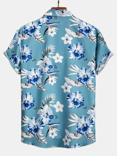 Buttoned Shirt with Tropical Floral Print