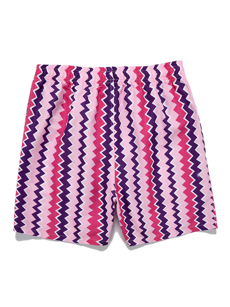 Swim Shorts with Zigzag Pattern