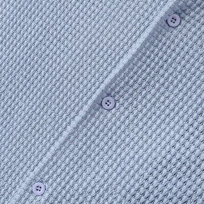 Shirt with Jacquard Buttons in Checkered Pattern
