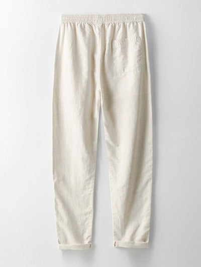 Linen Blend Shirt with Henley Collar and Linen Pants