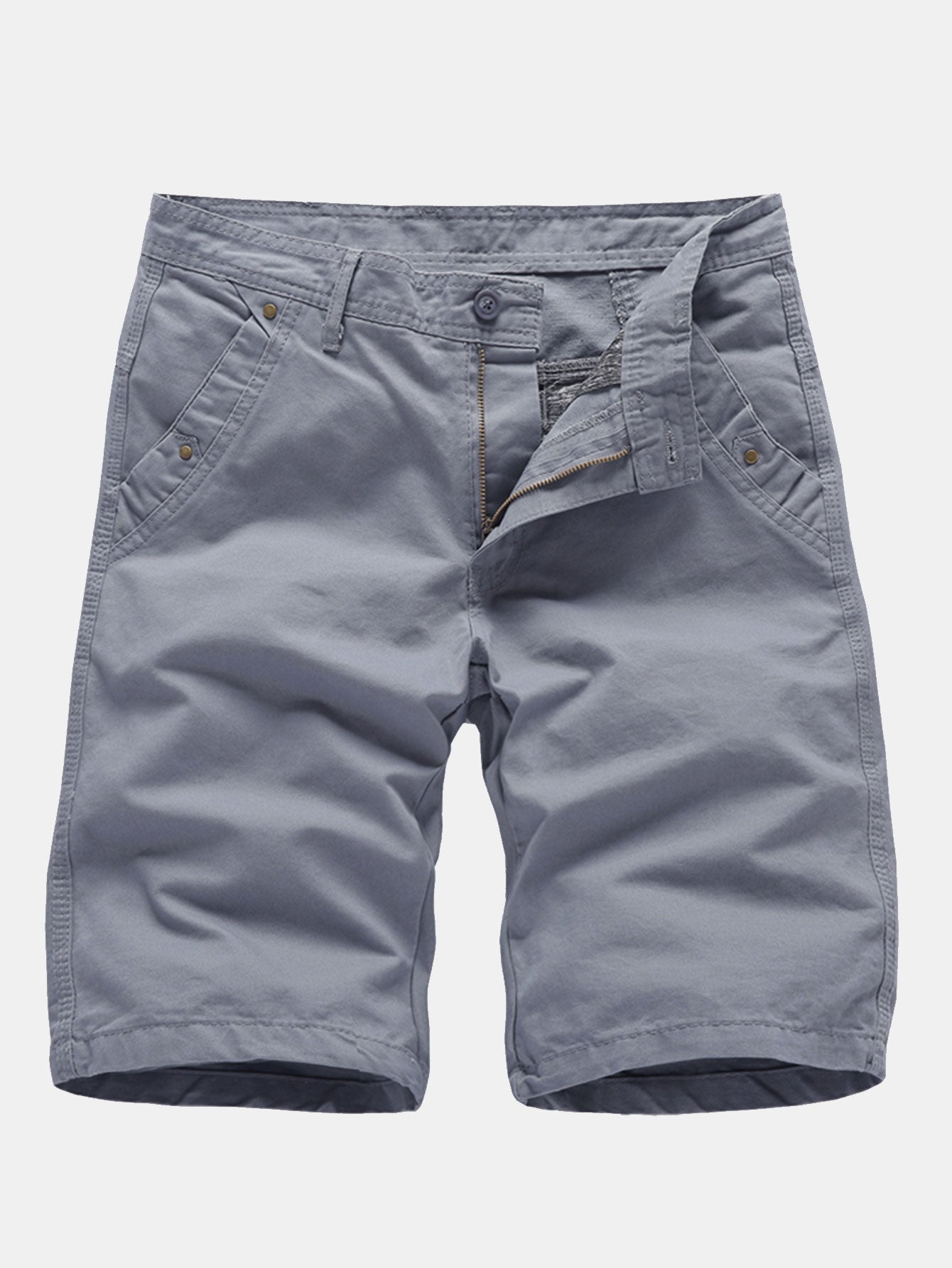 Chino Shorts with Stud Pockets for Men