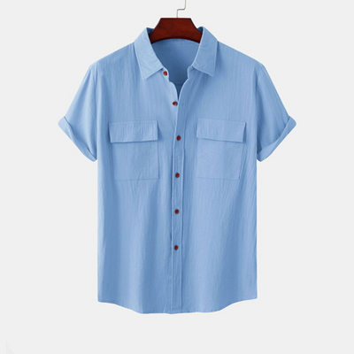 Men's Button-Up Shirt with Patch Pockets