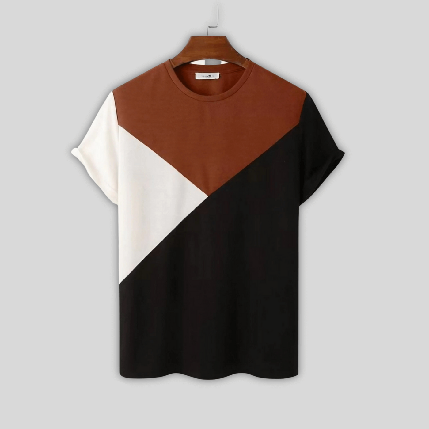 Velvet Color Block T-Shirt and Corduroy Shorts