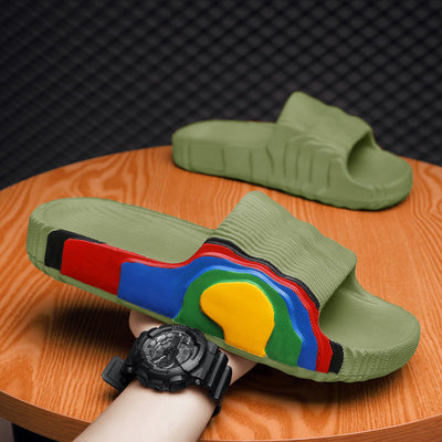 Graffiti slide sandals