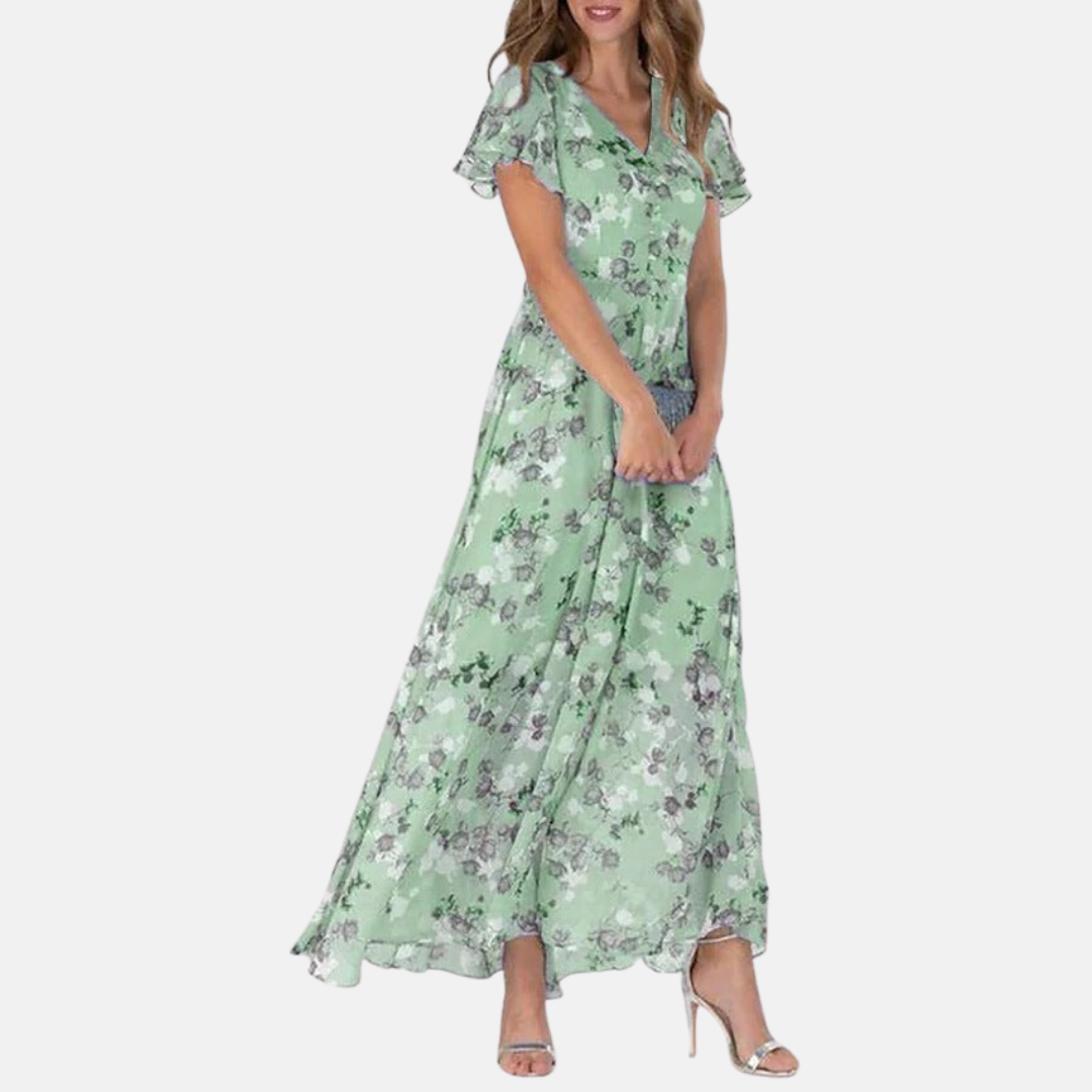 Jeannette - Elegant Floral Print Dress