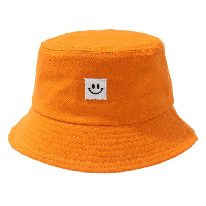 Casual Bucket Hat with Embroidered Contrast Smiley
