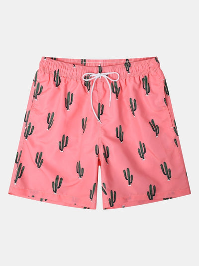 Swim Shorts with Cactus Print
