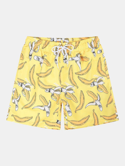 Fun Banana Print Swim Shorts