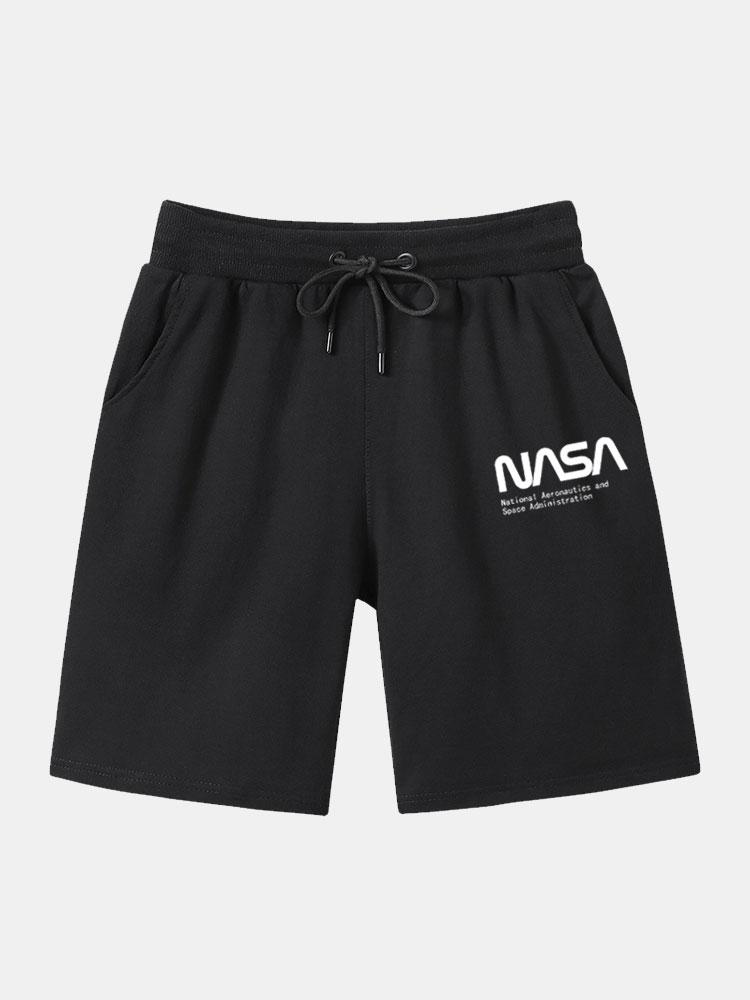 NASA Letter Print Shorts