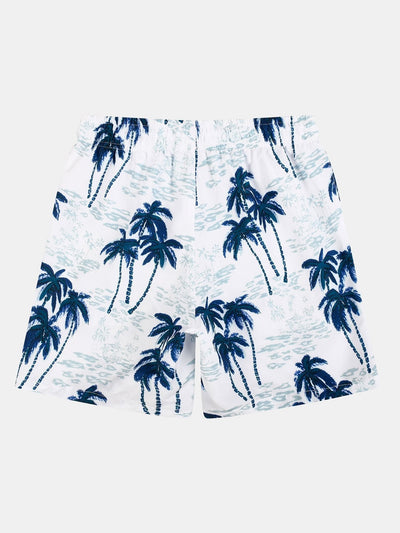 Tropical Plant Print Swim Shorts