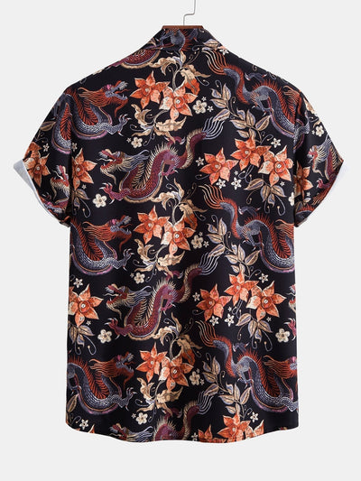 Dragon Flower Shirt and Dragon Print Swimsuit