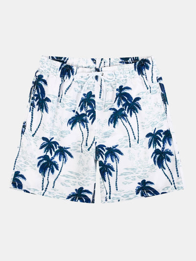 Tropical Plant Print Swim Shorts