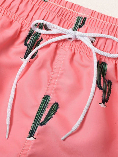 Swim Shorts with Cactus Print