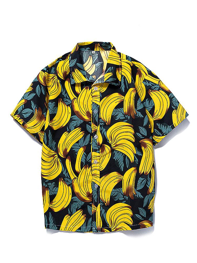 Shirt with Banana Print and Swim Shorts with Banana Print