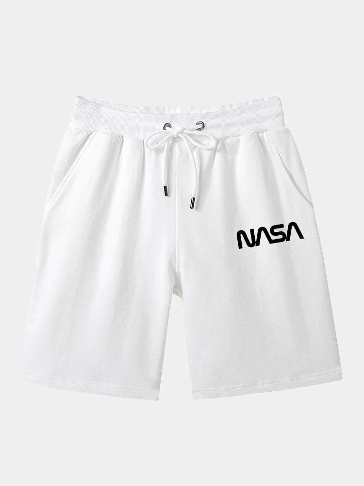 Mid-Length Shorts with NASA Print